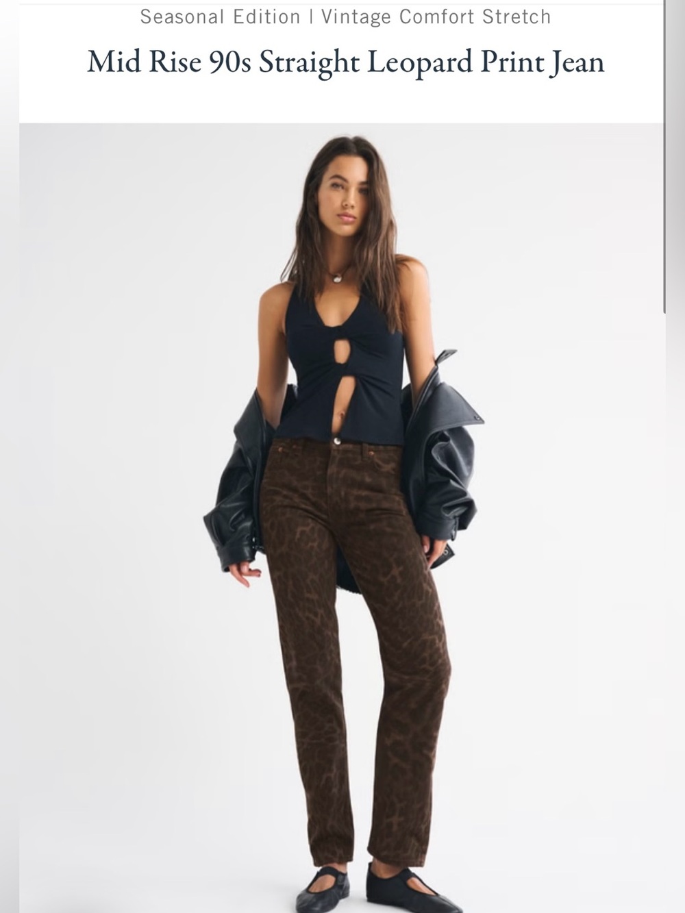 Abercrombie & Fitch Brown Leopard Print Straight Leg Jeans